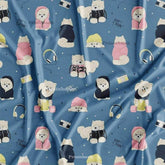 Winter Blue Baby Kids Printed Fabric Online